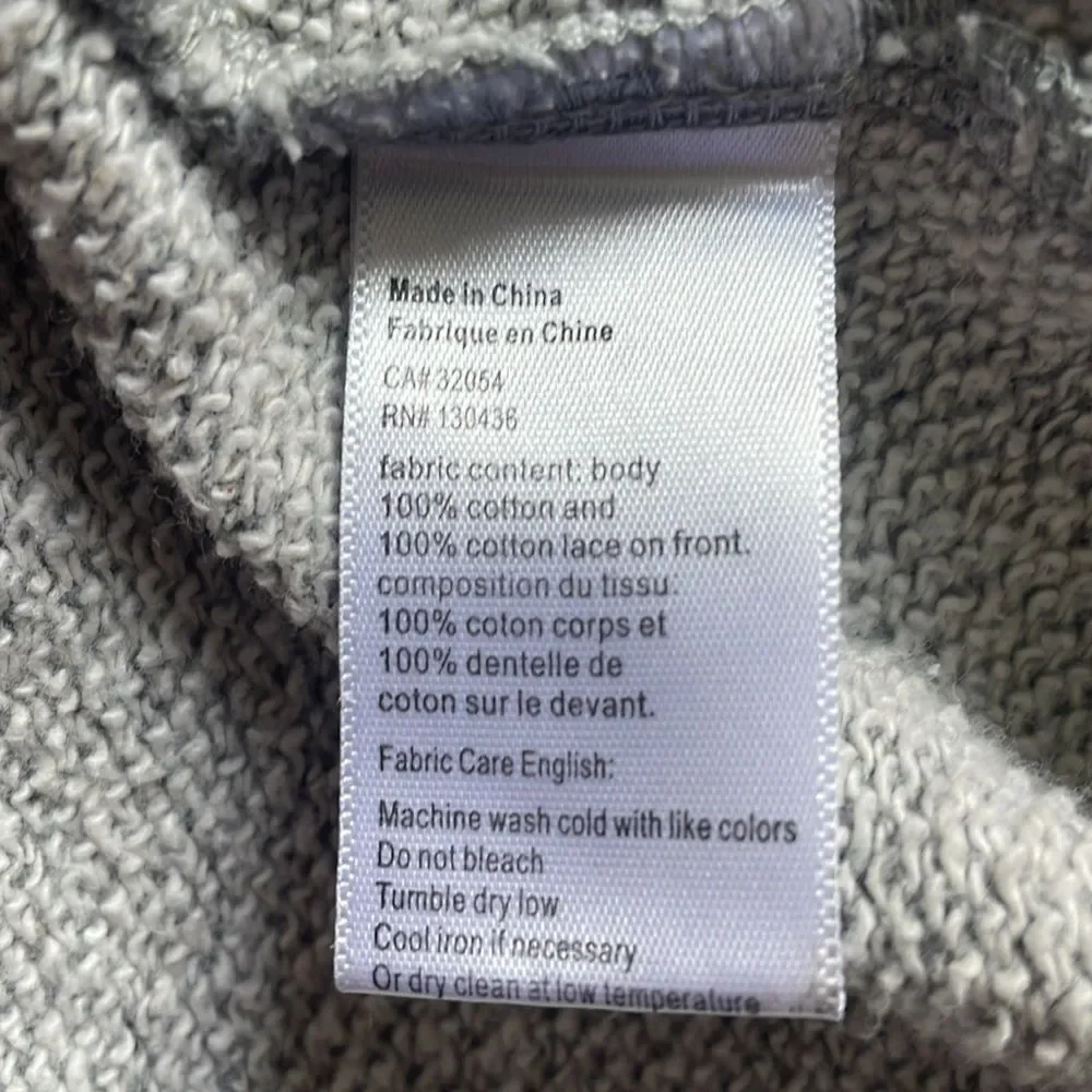Anthropologie Lili’s Closet Gray Crotchet Pullover